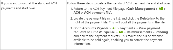 Sage Intacct ACH payment confirmation options