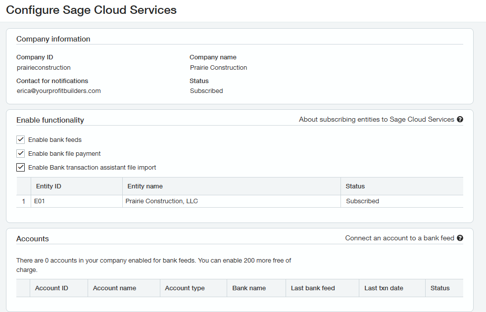 Sage Intacct enable Sage Cloud Services