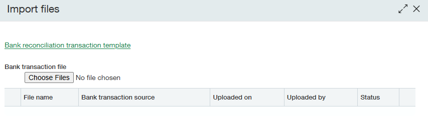 Sage Intacct import files dialog box