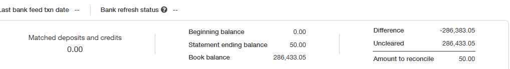 Sage Intacct reconciliation balance summary