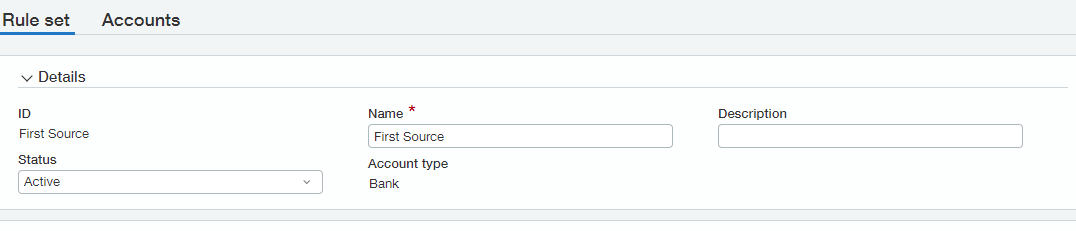 Sage Intacct rule set fields