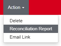 Restaurant365 reconciliation report action menu