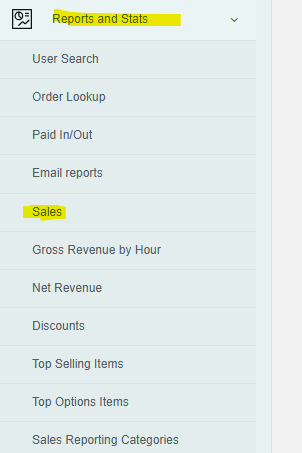 Touchpoint reports and stats sales navigation