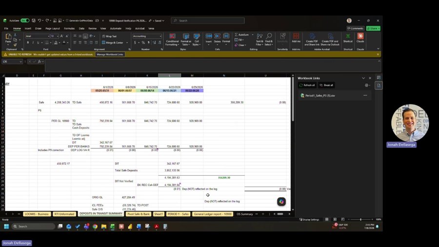 RCY delivery service reconciliation file showing the same structure as RRS